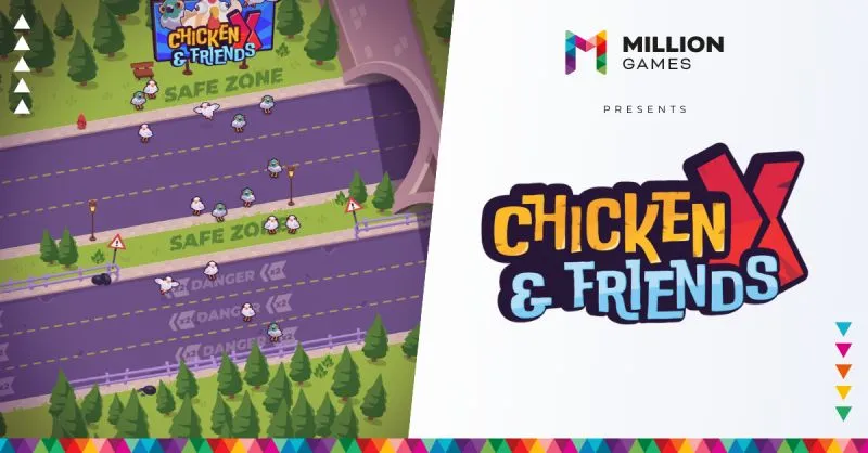 Imagen del juego Chicken X & Friends con el logotipo